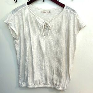 Prana White Ribbed Tee. Size X-Small